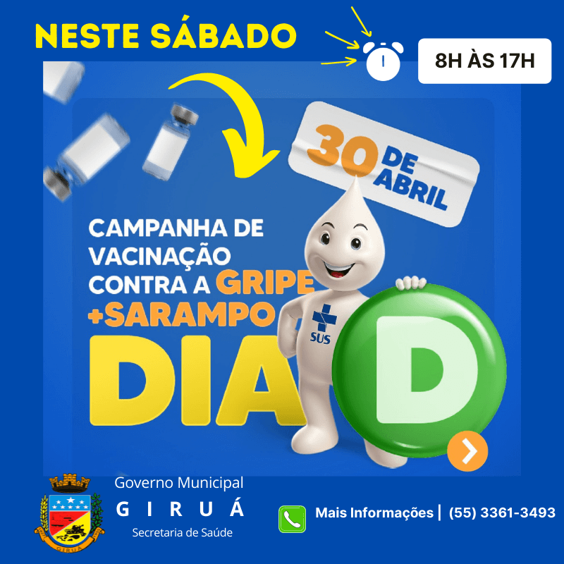 30 de abril – Dia D de vacinação contra a gripe e o sarampo